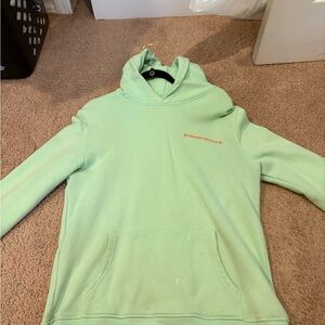 Mint Green Hoodie with Orange Logo